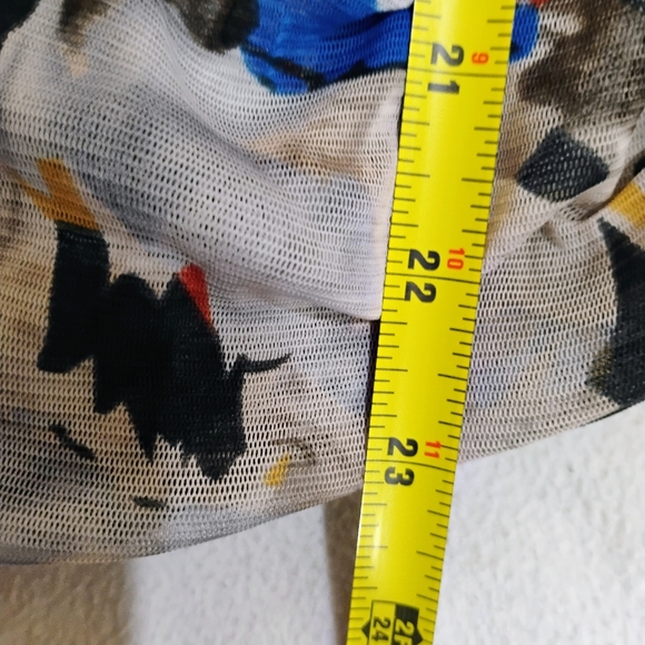 For Cynthia Artistic Print Blouse - Blue, Red, Yellow - Picture 7 of 7